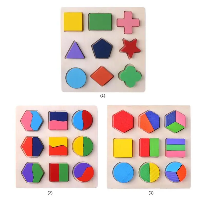 Alternative view of Geometric Educational Wooden Puzzle Toy