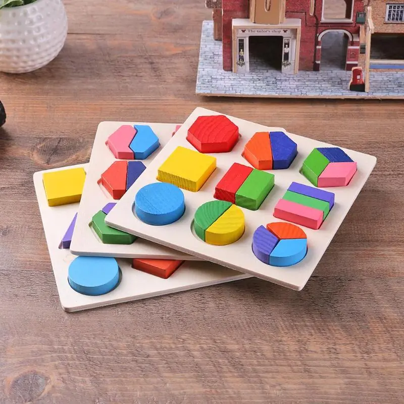 Geometric Educational Wooden Puzzle Toy - Image 3