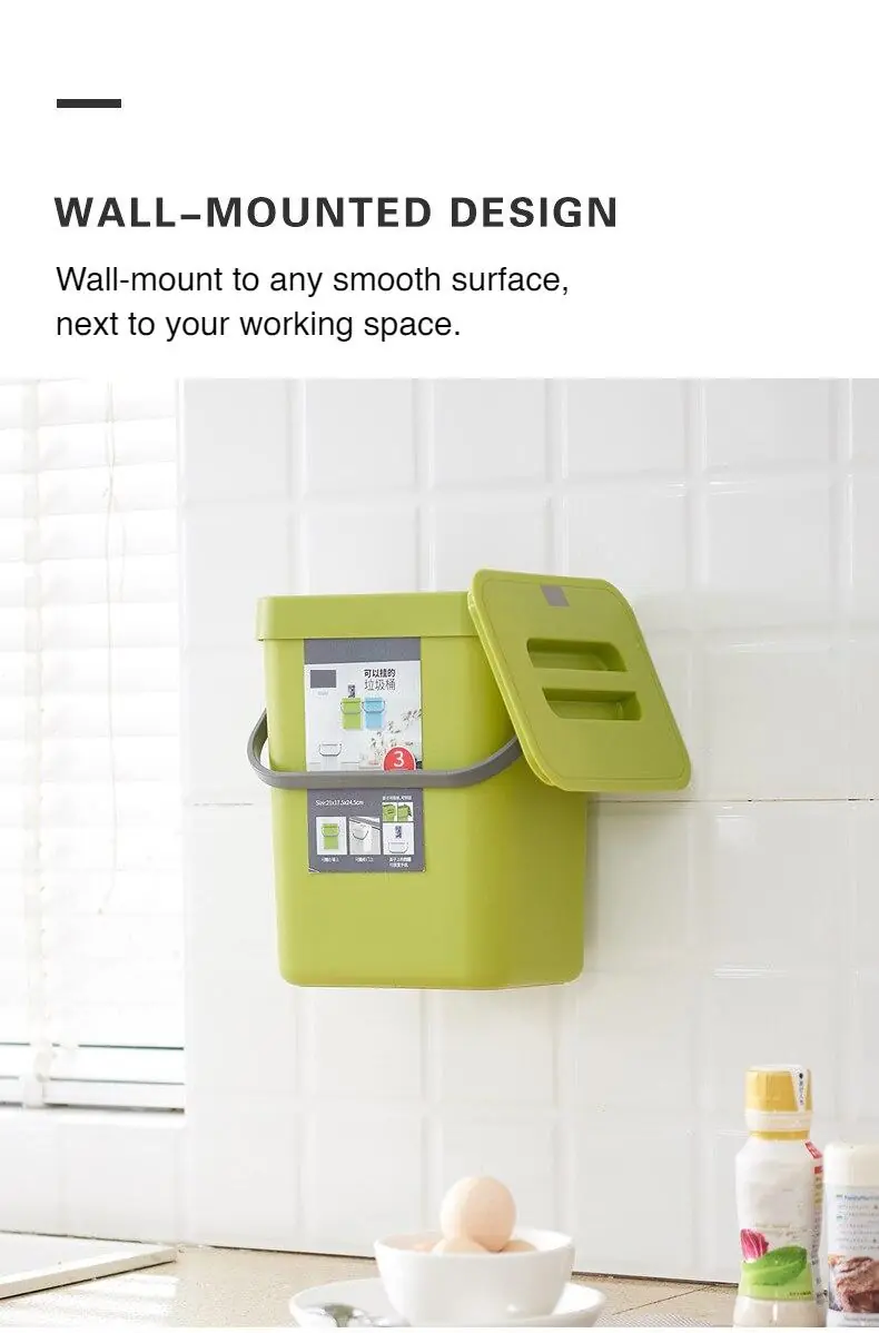 Space-saving Mount or Hang Kitchen Waste Bin Space-saving Mount or Hang Kitchen Waste Bin